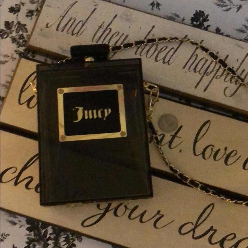 Juicy Couture Black & Gold Box Clutch - Picture 5 of 5